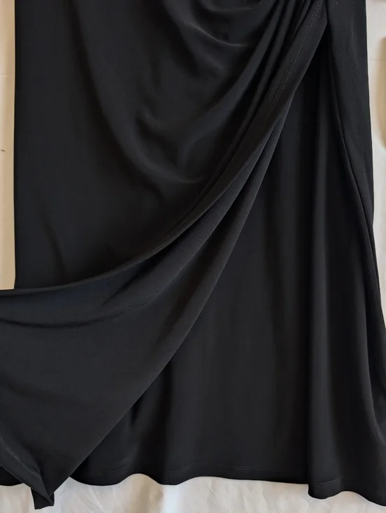 Lauren Ralph Lauren Black Wrap Bodycon Classic Dress Sz 12 - Picture 4 of 6